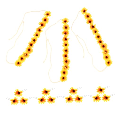 HONITANO Sonnenblumen Haarband Boho Haarschmuck Leicht Blumenkopfstück für Damen Hochzeit Party Festival Brautjungfern und Blumenmädchen von HONITANO