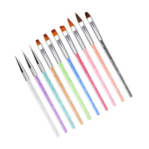 HONITANO Teiliges Nageldesign Pinsel mit Strass Griff Langlebige Nail Art Brushes für Präzises Nail Painting Verschiedene Funktionen Leicht und Professionell für Frauen und Mädchen von HONITANO