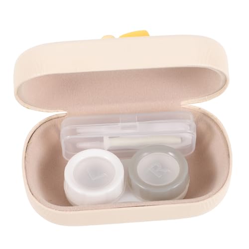 HONITANO Tragbare Kontaktlinsenbox PU Robustes Langlebiges Aufbewahrungsset mit Kontaktlinsen Einsetzhilfe Kleiner Organizer für Kontaktlinsen für Reisen und Zuhause von HONITANO