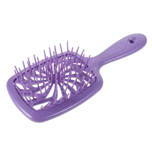 HONITANO Tragbarer Antistatischer Frisierkamm mit Hohlem Design Kopfhautmassage für Nasses und Trockenes Haar Vielseitiger Styling Kamm für Frauen Modisch und Handlich in Violett von HONITANO