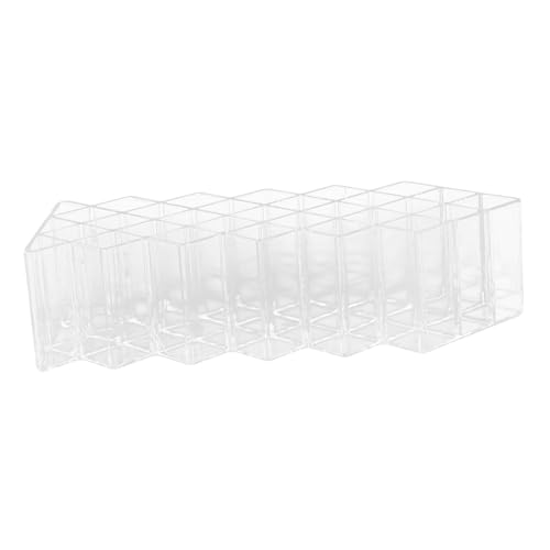 HONITANO Transparenter Acryl Lippenstift Organizer mit Fächern Fischtalent Desktop Kosmetik Aufbewahrungsbox Stabiles Multi Gitter Design für Home und Büro Langlebiger Kosmetik Organizer von HONITANO