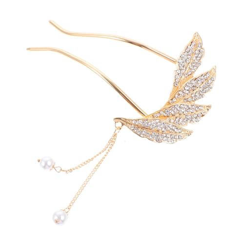 HONITANO U Förmige Haarspange mit Goldfarbenem Tassel Design Langlebig und Hautfreundlich für Haarknoten und Zöpfe Leichtes Haarschmuck Accessoire als für Damen und Mädchen von HONITANO