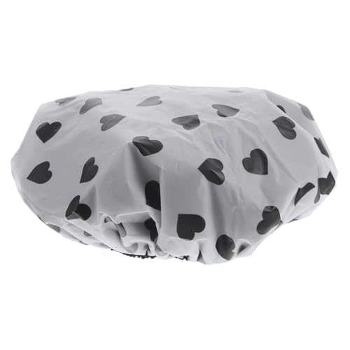 HONITANO Verstellbare Satinbeschichtete Duschhaube mit Elastischem Sitz für Langes Haar Doppellagig Herzförmiger Druck Geeignet für Damen und Zöpfe Wiederverwendbar Komfortabel von HONITANO