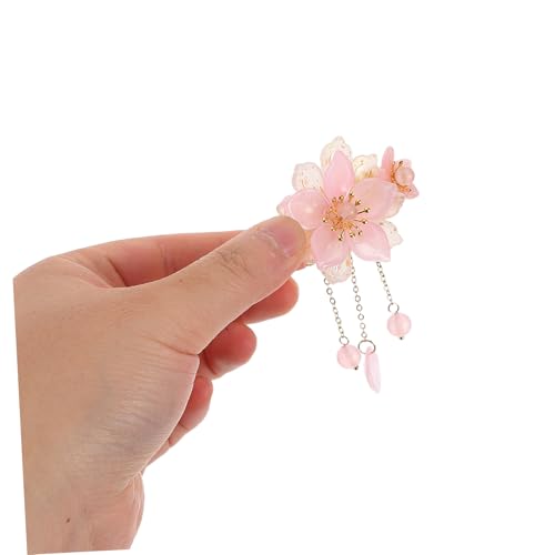 HONITANO Vintage Inspirierter Chinesischer Haarklammer Halbsteck Haarclip mit Quaste Federnder Verschluss Braut Hochzeitsfrisur Traditionelles Hanfu Haarzubehör für Frauen und Mädchen von HONITANO