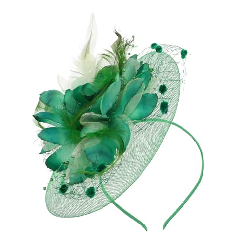 HONITANO Vintage Mesh Perlen Fascinator Haarklammer mit Brautschmuck Kopfbedeckung für Hochzeit Cocktail Party Eleganter Haarschmuck für Damen von HONITANO
