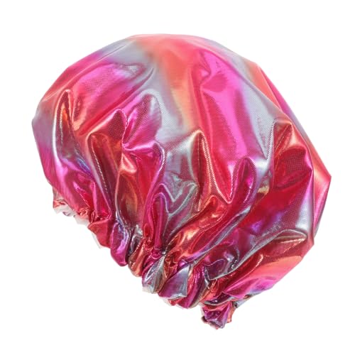 HONITANO Wasserdichte Badekappe Damen mit Elastischem Band Doppellagige Wiederverwendbare Duschhaube für Lange Haare Leicht Atmungsaktiv für Reisen und Tägliche von HONITANO
