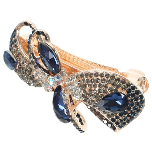 HONITANO Wasserdichter Haarschmuck Damen Wasserblaue Strass Haarklammern mit Schleife für Dickes Haar Ponytail Halter Elegant für Mädchen und Frauen Alltag Festliche Anlässe von HONITANO