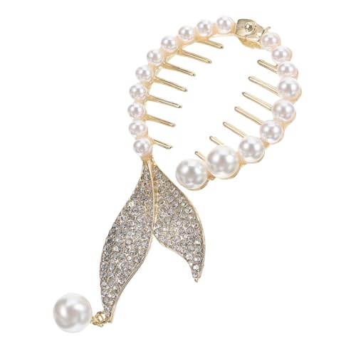 HONITANO Wasserstrahl Strass Haarklammer Damen Haarknoten Clip mit Perlen Modisches Haaraccessoire für Dünnes und Dickes Haar Sicherer und Kompakte für Alltag und von HONITANO