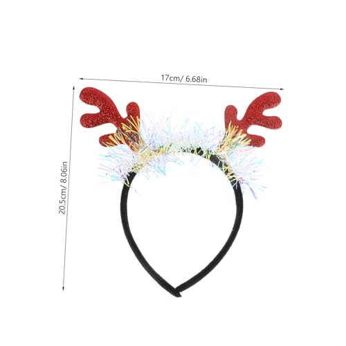 HONITANO Weihnachtliches Rentier Geweih Haarreif aus Weichem und Pet Schimmerndes Stirnband für Teenager Mädchen Komfortables Xmas Party Zubehör für Festliche Outfits von HONITANO