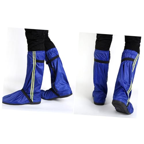 HONITANO wasserdichte Oxford Schuhüberzüge Hohe Regen Schneeschutzstiefel Reflektierend rutschfest Strapazierfähig Unisex Schuhschutz für Outdoor Regenwetter Reise Angeln Strand XXL Blau von HONITANO