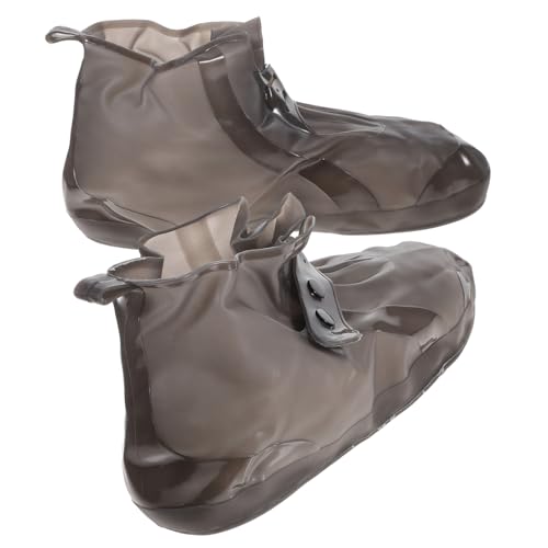 HONITANO wasserdichte Verschleißfeste Überschuhe mit Doppel Schnappverschluss rutschfeste Schuhüberzieher für Herren Damen Schutz bei Regen Wandern Radfahren Schuhgrößen Braun von HONITANO