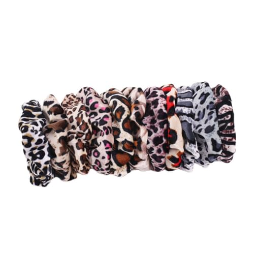 HONMEET 10stücke Leoparden Haargummis Elastische Haarseile Für Mädchen Stretch Haaraccessoires Pferdeschwanzhalter Für Frauen Und Damen Gemischtes Muster von HONMEET