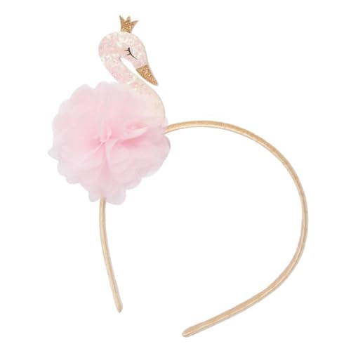 HONMEET Haarschmuck Kinder Blumen Kopfschmuck Schwanenhaarspange 2 Stück Rosa mit Gazeblumen und Leicht Bequem für Party Cosplay Foto Requisit Mädchen von HONMEET