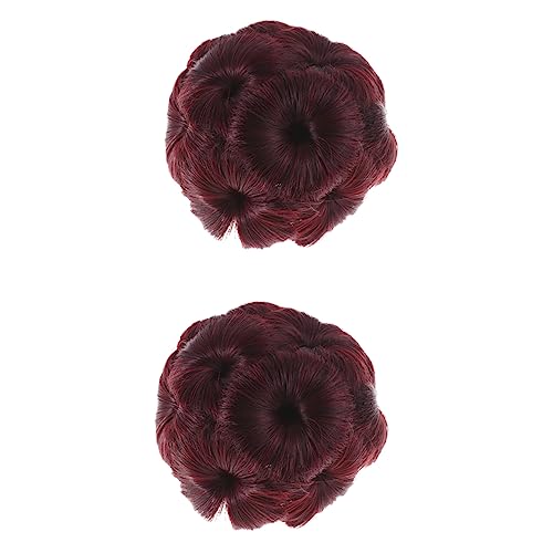 HONMEET 2stücke Pferdeschwanz-haarteil Mit Haarknoten-clips Synthetische Haarteile Für Frauen Und Mädchen Rot Leicht Ansteckbar Und Tragbar von HONMEET
