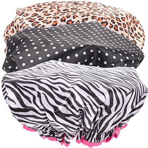 HONMEET 3stücke Doppelschicht Peva Wasserdichter Schlafhut Für Frauen Bequeme Und Tragbare Haarhaube Für Zuhause Für Pflege Von Frisuren Beim Schlafen Und Duschen von HONMEET