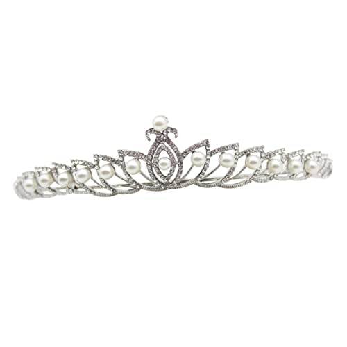 HONMEET Perlen-hochzeits-tiara Stirnband Kristall-krone Für Damen Perlen-strass-kopfschmuck Hochzeit Geburtstag Tanz von HONMEET
