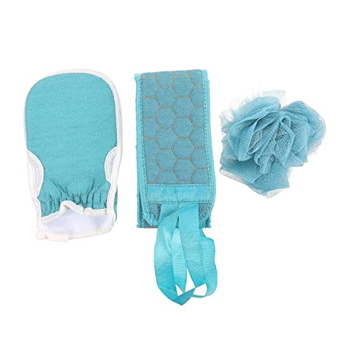 HONMEET 3-teiliges Badetuch-set Rückenmassagehandschuhe Rückenmassagestreifen Duschutensilien Aus Schwammtuch Für Frauen Peeling Massage von HONMEET