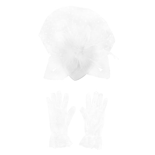 HONMEET 1 Satz Federn bedecken das Gesicht und Haarschmuck Fascinator-Kappe Blumenschleier Stirnband haircharm haarsschmuck Huthandschuh aus Netzgarn Retro-Mütze aus Mesh-Spitze Weiß HONMEET 1 Satz Federn bedecken das Gesicht und Haarschmuck Fascinator-Kappe Blumenschleier Stirnband haircharm haarsschmuck Huthandschuh aus Netzgarn Retro-Mütze aus Mesh-Spitze Weiß von HONMEET