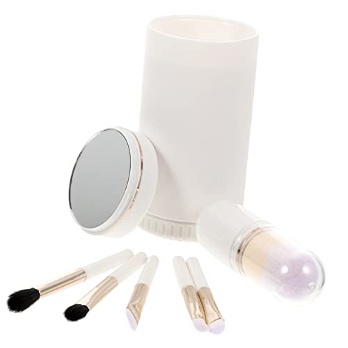 HONMEET Professionelles Makeup Pinselset Mit Spiegel Tragbares Kosmetik Set Für Für Blusher Puder Lidschatten Und Mehr in Weiß Mit Opp Verpackung von HONMEET