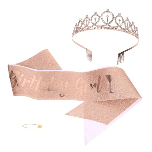 HONMEET Haarreif und Schärpe zum Geburtstag Set mit funkelnder Krone Stirnband Partykostüm Gastgeschenke für die Dekoration von Geburtstagspartys HONMEET Haarreif und Schärpe zum Geburtstag Set mit funkelnder Krone Stirnband Partykostüm Gastgeschenke für die Dekoration von Geburtstagspartys von HONMEET