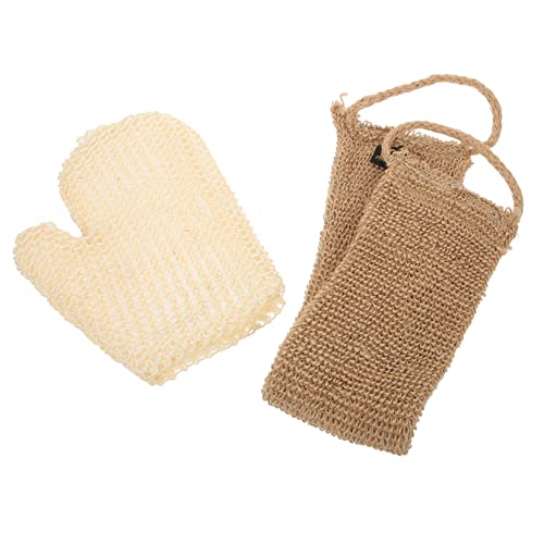 HONMEET Körperschrubber Peeling-handschuhe Satz Handtuch Badepeeling-fäustling Rückenschrubber Dusche Reinigungshandschuh von HONMEET