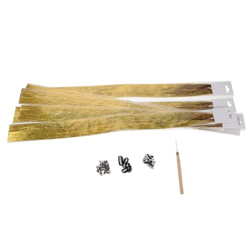 HONMEET 1 Set Haar-lametta-set: Haarverlängerung in Metallic-farbe Mit Häkelnadel Aus Holz, Mikroringen Und Clips – Haarstyling-werkzeugset Für Frauen Und Mädchen HONMEET 1 Set Haar-lametta-set: Haarverlängerung in Metallic-farbe Mit Häkelnadel Aus Holz, Mikroringen Und Clips – Haarstyling-werkzeugset Für Frauen Und Mädchen von HONMEET
