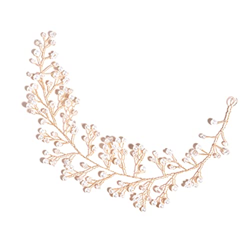 HONMEET Perlen-kopfbedeckung Für Braut Zarter Kopfschmuck Goldenes Haarband Einfaches Haar-accessoire Hochzeitsschmuck Für Frauen Und Damen Foto-requisiten Für Partys Und Festivals von HONMEET