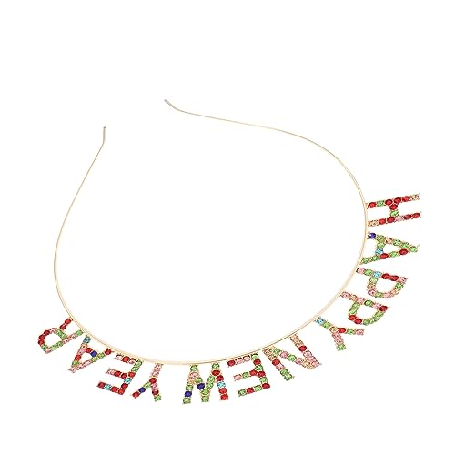 HONMEET Silvester-Stirnband mit Buchstaben und Strasssteinen dekoratives Haarband für Partys von HONMEET