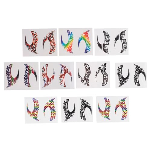 HONMEET 10 Paare Augen make up Sticker Wasserfest Eyeliner Schablonen Lidschatten Ornamente für Frauen Festival Karneval Maskenball Party von HONMEET
