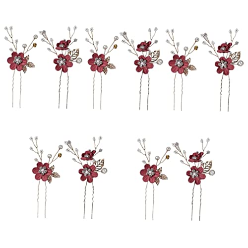 HONMEET 10 Stk Haarschmuck für Damen Flapper-Kopfstück Haare für Brötchen brauthaatschmuck brauthaarschmuk Schmücken Haarnadel Haarschmuck für die Braut Hochzeit Blumen Haarschmuck Stoff von HONMEET