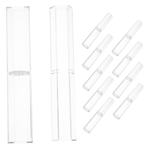 HONMEET 10 Stück Teiliges Transparente Kunststoff Stiftboxen mit Stabilem Verschluss Sechseckige Kleine Aufbewahrungsboxen für Kugelschreiber Füllfederhalter als Geschenk für Büro Schule von HONMEET