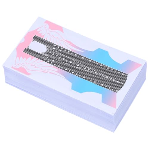 HONMEET 100 Stück Nagelverlängerungs formen Nail Art Guide Aufkleber Selbstklebende Verlängerte Schmetterlingsform Langlebige Nagelverlängerungsschablonen für DIY Fingernägel von HONMEET