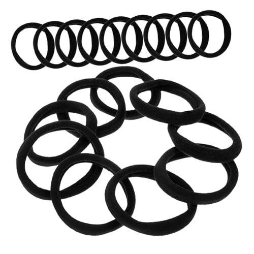 HONMEET 100stücke Schwarze Weiche Haargummis Für Dickes Haar Elastische Haargummis Für Frauen Und Mädchen Pferdeschwanzhalter Mit Guter Elastizität Für Festen Beim Sport Oder Spielen von HONMEET