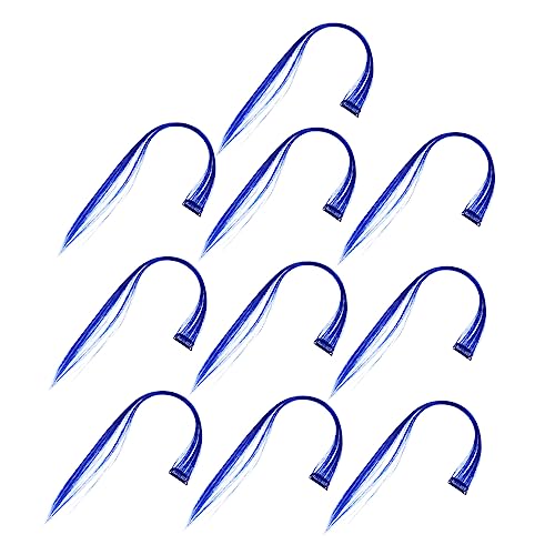 HONMEET 10st Einteilige Perücke Streifen Haarspangen Verlängerung Haarspangen Hebt Clip-haarverlängerung Hervor Haarspangen Für Damen Gerade Haarverlängerung Hochtemperaturdraht Blue von HONMEET