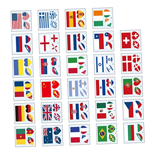 HONMEET 116 Stück Weltflaggen Aufkleber Temporäre Tattoos Patriotische Transfer Gesichtsaufkleber von HONMEET