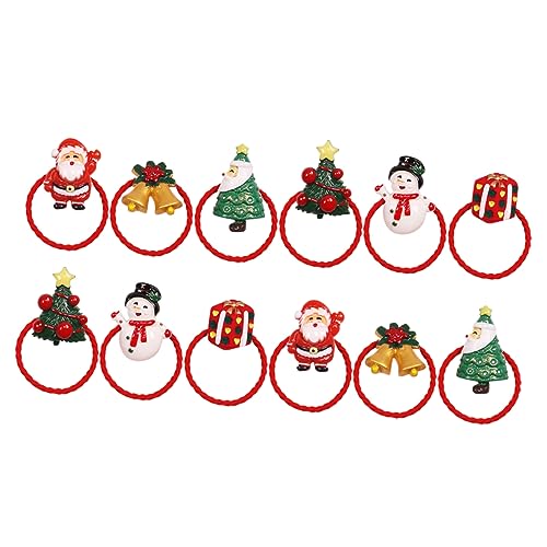 HONMEET 12St Weihnachtshaargummis haarspange weihnachten weihnachtshaarspangen weihnachtshaar schmuck weihnachts haarreif elastische Haarbänder frauen kopfschmuck Haarringe Gummiband von HONMEET