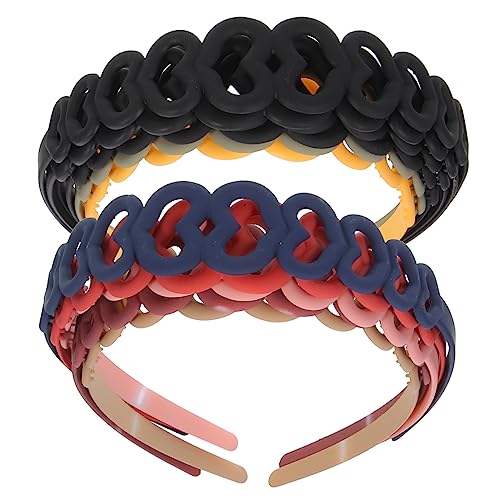 HONMEET Elegantes Herzförmiges Stirnband Breites Stirnband Für Frauen Und Mädchen Bunte Haarbänder Ketten-kopfschmuck- von HONMEET