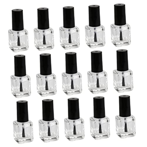 HONMEET 15stücke Transparente Glas Nagellackflaschen Schwarz Mit Pinsel Verschiedene Und Volumen Für Nagelöl Herstellung Umweltfreundliches Material Hochwertige Qualität Für Frauen Und Mäd von HONMEET