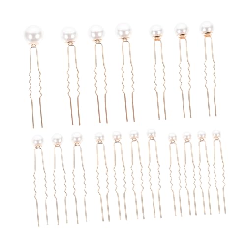 HONMEET 18 Stück Teiliges Perlen Haarnadel Goldfarbene U förmige Haarforken Eleganter Brautschmuck für Hochzeit und Party Stilvolle Haarschmuck accessoires für Damen und Brautjungfern von HONMEET