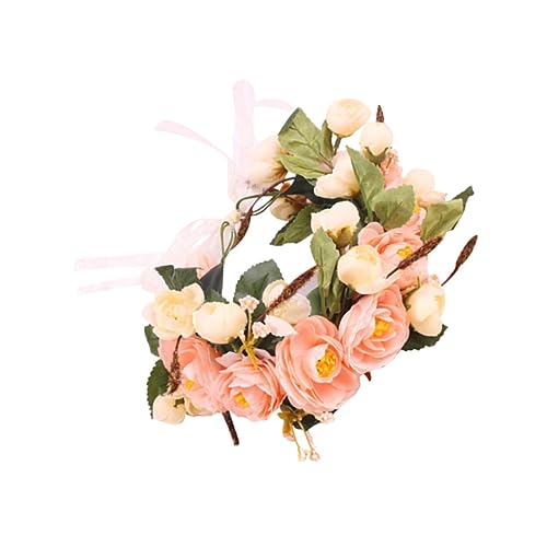 HONMEET 1stück Haarreif Mit Imitationsblumen Beige Braut Haarschmuck Für Hochzeiten Fotografie Und Partys Leicht Und Für Cosplay Und Festlichkeiten von HONMEET