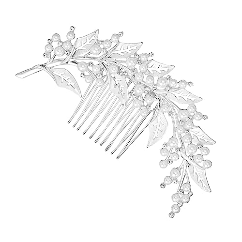 HONMEET 1Stk Kamm Haarschmuck Kopfschmuck für die Braut Hochzeitshaar Perle Tiara hochzeitsdeko Hochzeitskopfschmuck Hochzeit Diademe aushöhlen Kopfbedeckung schmücken Fräulein Legierung von HONMEET