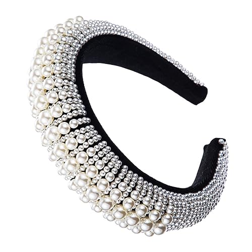 HONMEET Perlen-haarband Verbreitert Und Verdickt Mit Kunstperlen-inlay Für Damen Und Mädchen Langlebiges Material von HONMEET