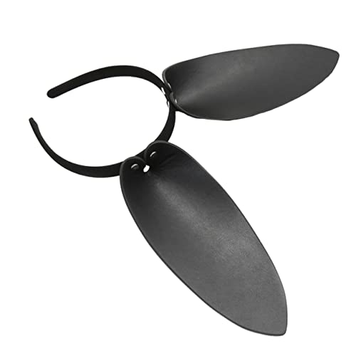 HONMEET Haarreif Für Frauen Hasenohren-stirnband Kreativer Haarverschluss Aus Leder Schwarz Party-haaraccessoire Lustige Haarmode Kopfschmuck Für Familienfeiern von HONMEET