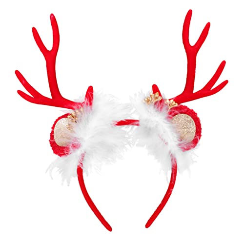 HONMEET Modisches 1-teiliges Weihnachts-Geweih-Stirnband mit Schleife entzückendes Haar- für Kinder Weihnachts-Geweih-Kopfbedeckung von HONMEET