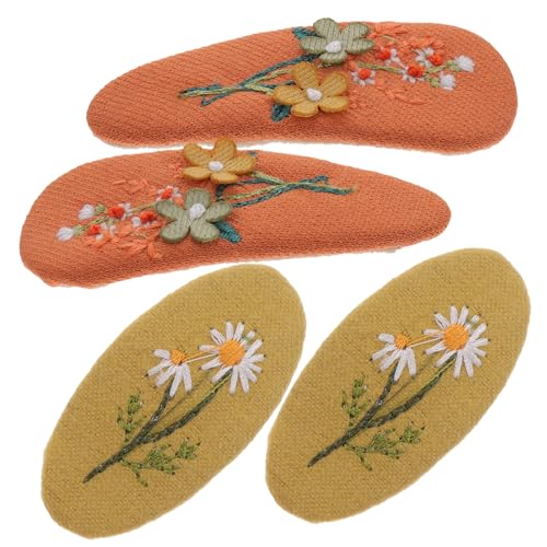 HONMEET 2paare Vintage Stoff-haarspangen Für Mädchen Mit Süßem Schleifen-design Geeignet Für Dünnes Haar Haaraccessoires Für Alter Von Jahren von HONMEET