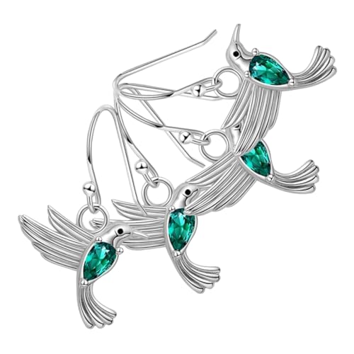 HONMEET 2 Paar Ohrringe Mit Fliegenden -motiven – Ohrhänger Mit Tiervogel Und Grünen Zirkonia-ohrsteckern Für Frauen, Schmuck, Für Mutter Und Tochter von HONMEET