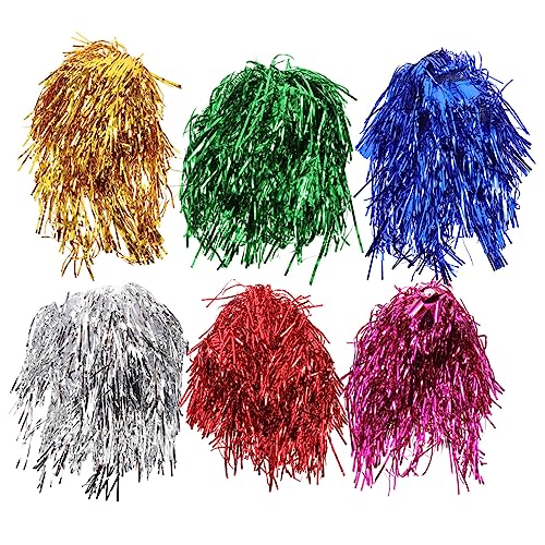 HONMEET 2 Sets Modische Timsel-perücke Für Frauen Kurze Bunte Faserperücke Haarperückenabdeckung Für Party Cosplay Alltag 6 Stück * 2 von HONMEET