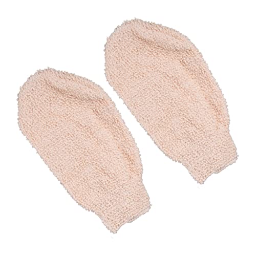 HONMEET 2-teiliges Set mit sanften Peeling-Handschuhen Badetuch-Set Körpermassage-Handschuhen zum Schrubben des Bades und des Rückens wiederverwendbar maschinenwaschbar von HONMEET