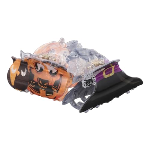 HONMEET 2 Stück Halloween Haarklammern Acryl mit Hexenhut Eule Motiv Starke Griffigkeit Leichte Langlebige Gothic Haarspangen für Frauen Party-accessoires für Festliches Styling von HONMEET