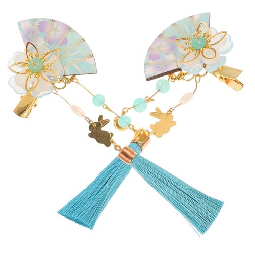 HONMEET 2 Stück Japanische Kimono Haarspangen mit Blumen Quaste und Glöckchen Traditionelle Haarnadeln für Damen Eleganter Haarschmuck für Hochzeit Festival Party und Cosplay von HONMEET
